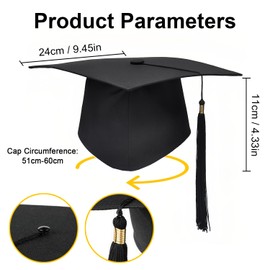 Ideal Swan Graduation Cap for Adults, Graduation Hat for Bachelor 2025 Unisex Mortarboard Caps with Tassel for High School University College Ceremony, Black