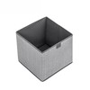 Foldable Fabric Storage Cube Bin with Metal Handles, Gray