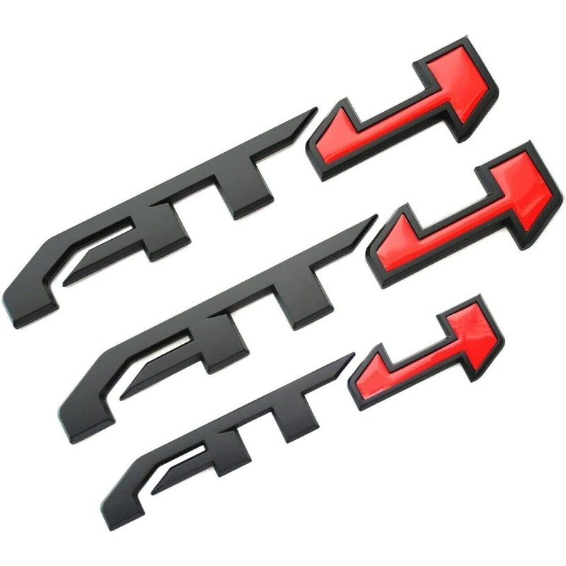 3Pcs AT4 Emblems Sierra 3D Side Door Rear Tailgate Badge