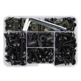 NICECNC 195PCS Fairing Bolt Kit Body Screws Compatible with Ducati 848 1098 1098R 1098S 1198 899 Panigale 749 999 959 Corse,Honda CBR 1000RR 600RR,Yamaha,Kawasaki KLR650 Ninja,Suzuki,Black