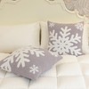 NIDITW Set of 2 Ultra Soft Grey Snowflake Throw Pillow