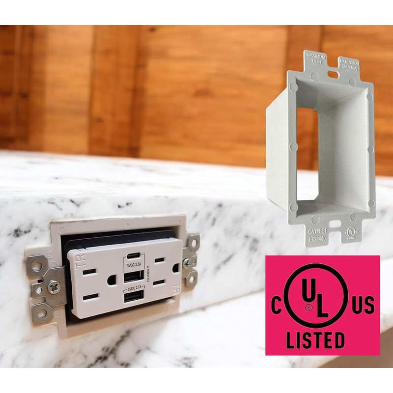 iMBAPrice BE2 2-Gang White Electrical Box Extender, UL Listed –