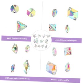 Tofficu Flat Diamond Beads for Hand Sewing 120pcs Glass Beads Sew on Gems Charms Jewelry Making Clothing Accessories