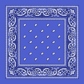 Bandana de cachemira clásica, 100% algodón, Ilusión azul, 1 Piece (1pc)