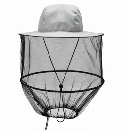 Amexo Mosquito Head Net Hat, Bee Keeper Hat Wide Brim Protection Mask Breathable Anti Insects Bug Bee Hat with Mesh for Outdoor Hiking Camping Fishing Gardening