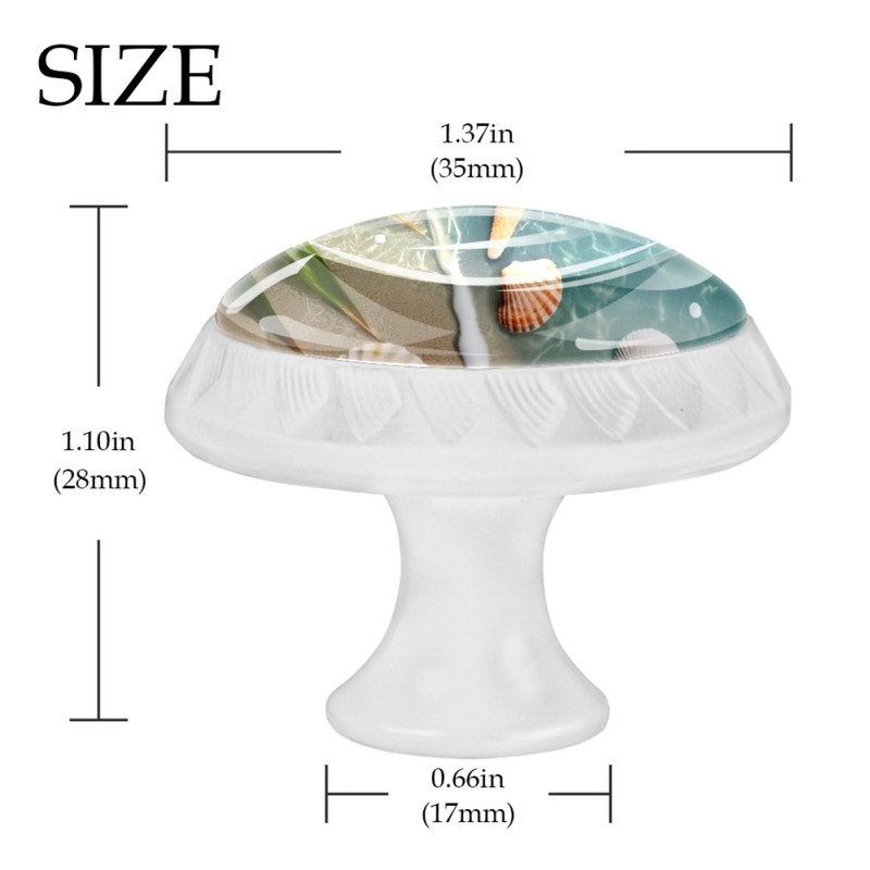 NEWzone 4 Pack Drawer Knobs Beach Starfishes Seashells Cabinet Knobs
