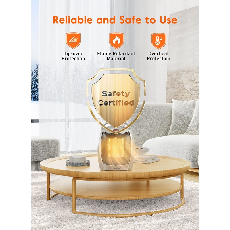 GiveBest Portable Electric Space Heater with Thermostat, 1500W/750W Safe and