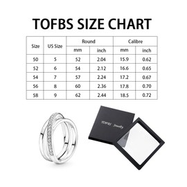 TOFBS Interlocking Three Rings 925 Sterling Silver Cubic Zirconia Ring Friendship Rings Promise Rings Stackable Thumb Ring Jewellery Gift for Women, Sterling Silver, No Gemstone