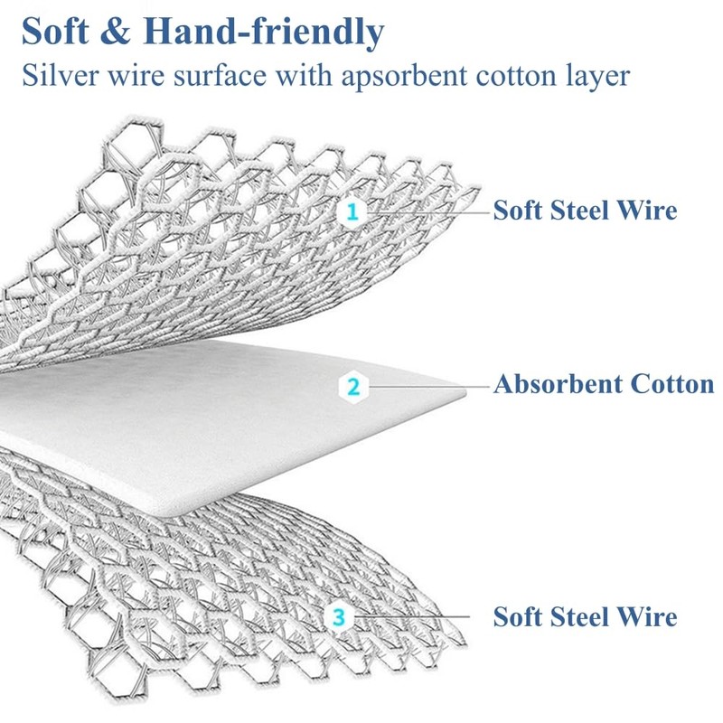 PXIRQ Non-Scratch Triple Layer Wire Dishcloths: 10-Pack 7.87"x7.87" Reusable Dishwashing