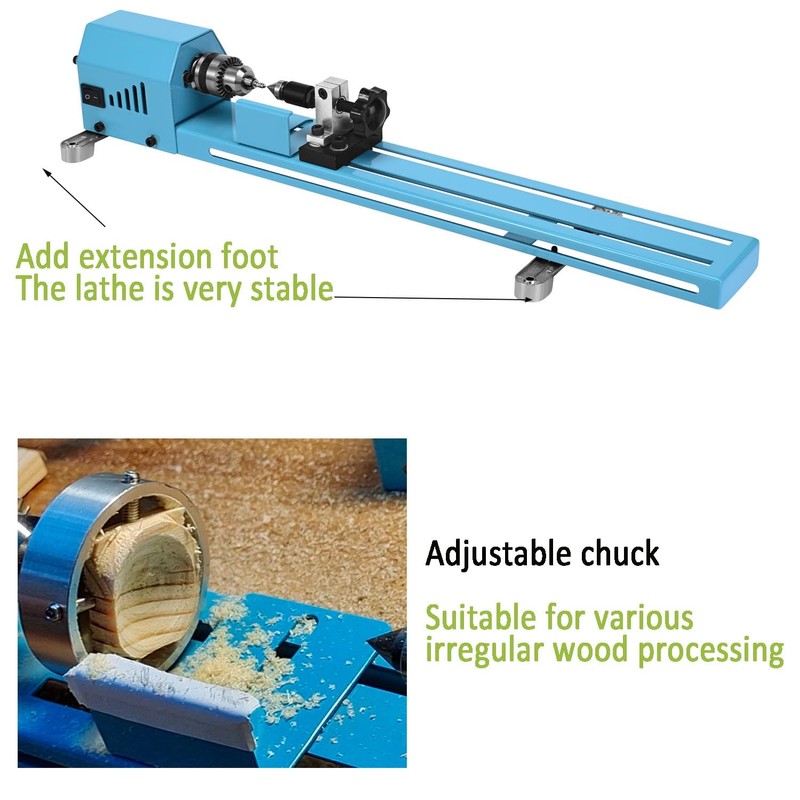 Mini Wood Lathe Machine Multi-Purpose Upgraded And Lengthened Processing Diameter