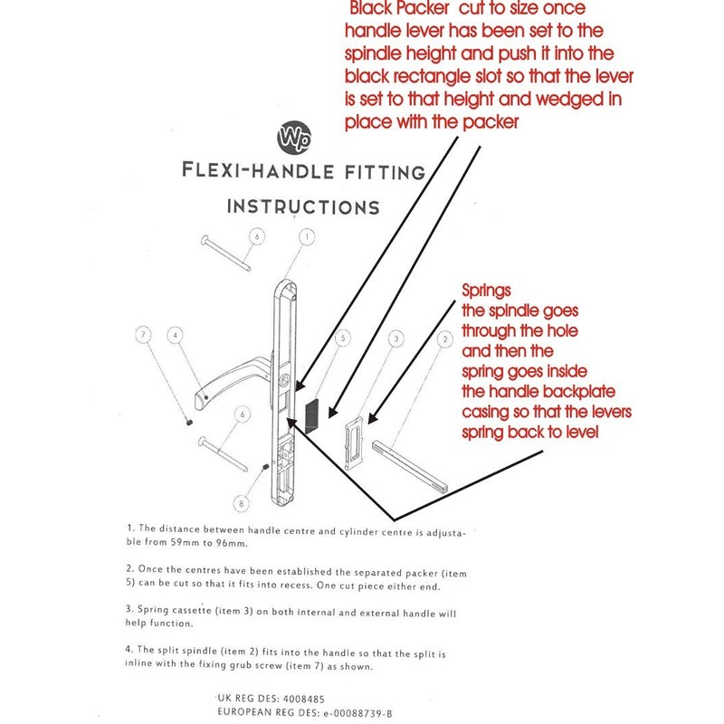Flexi Adjustable Door Handle 96pz - 60pz 260mm Screw Fix