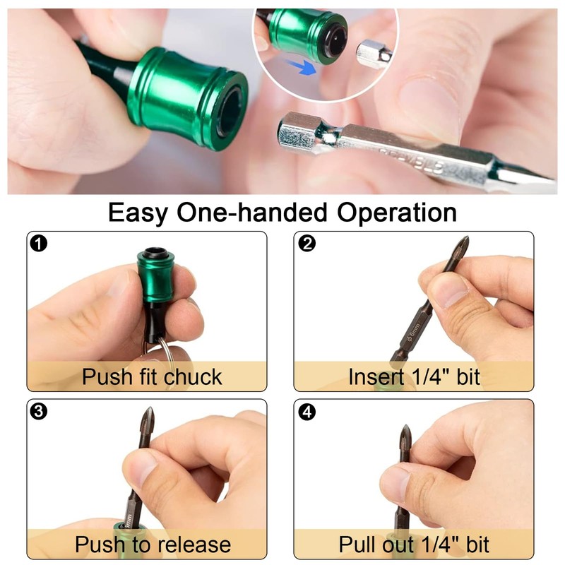 12 Pcs Hex Shank Screwdriver Bits Holder, 1/4 inch Aluminum