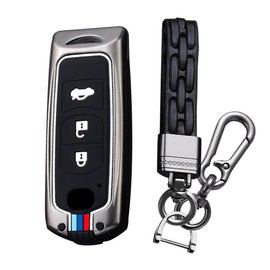 KUNIO Keyless Key Case Suitable for Mazda 2 3 CX3 CX5 MX5 CX-5 CX-3 CX7 CX-7 Fits Fiat 124 Spider Protective Case Metal Housing Key Cover Key Fob 3 Buttons A Black