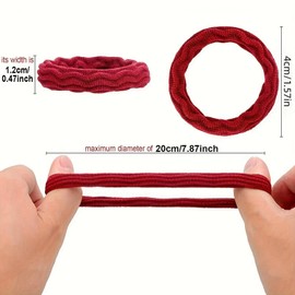 XINCHENG 48 Pieces Hair Elastic Bands, Thick Elastic Hair Bands, Multicolor Elastic Hair Ties, Ponytail Band Holders for Women Girls thick Heavy and Curly Hair