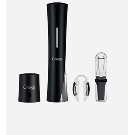 Cheer Moda Skyline Electric Wine Opener Gift Set, Battery, Black, Kitchen Accessories