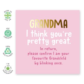 CENTRAL 23 Birthday Card or Mothers Day Card for Grandma - 'I Think You're Pretty Great' - Gifts for Grandmom, Granny, Grandmother, Meemaw, Mimi, Her, Women - Sweet Messages -Comes with Fun Stickers