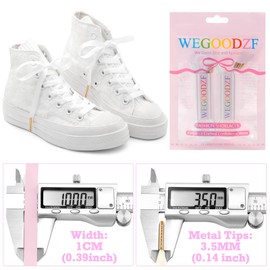 WEGOODZF Satin Shoe Laces for Sneakers: 2 Pairs 1 CM Wide 43 inch Black Silk Ribbon Shoelaces