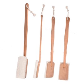 PACKOVE Natural Loofah Bath Brush with Long Wooden Handle Detachable Body Scrubber for Men and Women Exfoliating Shower Sponge for Deep Cleansing and Smooth Skin Back Brush for Reach Areas