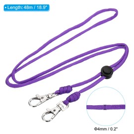 PATIKIL Neck Lanyard with 2 Swivel Hooks, Badge Lanyards Adjustable Long Strap ID Card Holder Keychains for Badge Holders, Purple