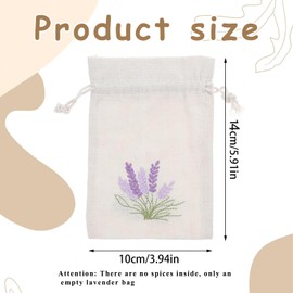 10 Pcs Lavender Bags Empty, Lavender Sachets Spice Bag Wardrobe Scent Bags for Lavenders, Drawstring Fabric Pouches for Moths Lavendar Spice and Herbs Decorative Storage Bag 10 x 14 cm (Empty)