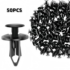 50PCS Nylon Bumper Fastener Rivet Clips 8mm Replacement UTV ATV Fender Push Clips for Ford #N807389S GM #21030249 VW Auto Push Pin Rivets Automotive Furniture Assembly Expansion Screws Kit