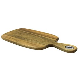 Tablecraft Acacia Collection Smooth Bread Board with Brushed Nickel Eyelet, Acacia Wood, 20.5 x 15 x 1.5 cm