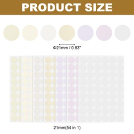 HARFINGTON 7 Sheets Screw Hole Covers Sticker 21mm 54 in 1 Self Adhesive Screw Covers Caps Waterproof Dustproof Sticker PVC for Wall Cabinets Desk Screws Furniture Repairing, 7 Colors