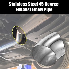 X AUTOHAUX 4 Pcs OD 3 Inch 45 Degree SS304 Stainless Steel Bend Tube Exhaust Elbow Pipe for Car Modified Exhaust System 3" Piping Silver Tone