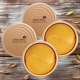The Saem Eye Area Recovery Eye Lifting Gold Snail Eye Gel Patches, 2 Pieces, 120g, 60 Pieces / 더샘 눈가 회복 아이 리프팅 골드 스네일 아이겔 패치 2개 120g 60개입