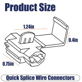 Solderless Quick Splice Wire Connectors,Double Run or Tap,22-18 AWG Red(30 PCS) 18-14 AWG Blue(30 PCS) Lock Snap Electrical Wire Connector(60/Pouch)