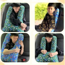Car Travel Pillow for Cars Seat Kids Adults Cartoon Neck Pillows for Head and Body Support Soft Long-Distance Travel Car Sleeping Seat Belt Pillows Breathable Cars Aircraft Traveling Pillow Cushion