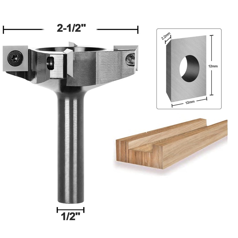 SpeTool Spoilboard Surfacing Router Bit, 1/2 inch Shank 2.5 inch