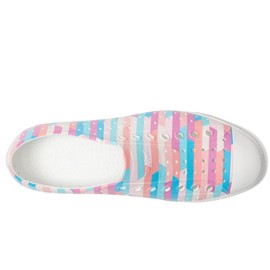 Native Shoes Unisex Jefferson Sugarlite Print Shell White/Shell White/Pastel Multi Stripe 2 Men's 10, Women's 12 Medium