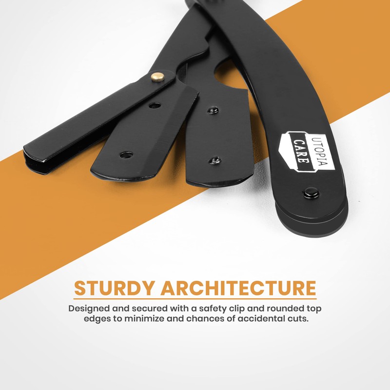 Utopia Care Professional Straight Razor for Men, Barber Straight Edge