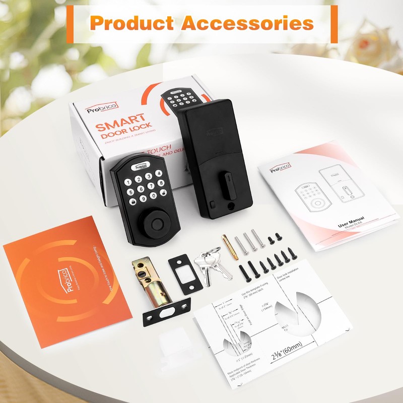 Probrico Fingerprint Smart Door Lock, Electronic Keypad Deadbolt Lock, Keyless
