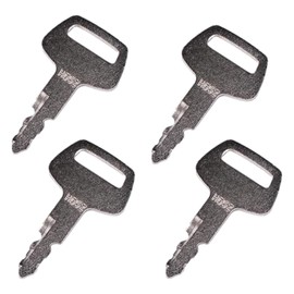 RONGPAS Ignition Key HD62 41307-00007, 4 Count, Black, Push Button, Manual, 1-Way, Compatible with Bobcat, Hitachi, Hyundai, Nogano, Sunward, Thomas Excavators