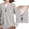 mookaitedecor Purple Amethyst Crystal Wolf Tooth Pendant Necklace for Men