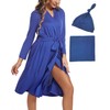 SUFEINI Maternity Mommy Robes with Matching Swaddle Blanket Set, Maternity