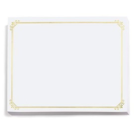 PaperDirect Gold Foil on White Simple Border Specialty Certificates, 8½ x 11, 50 Count, Certificates And Awards Paper, For School, Work, Diplomas & Award Certificates