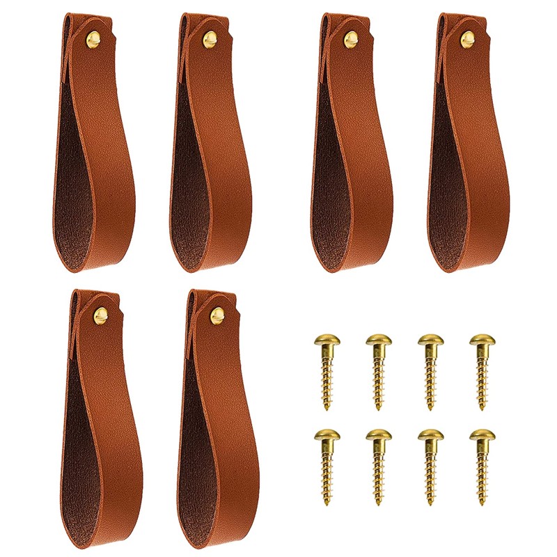 Vin Beauty 6 Pc Wall Hooks - Leather Wall Hanging