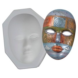 Mayco Plain Plaster Face Mask Mold, 9 x 5 Inches, White