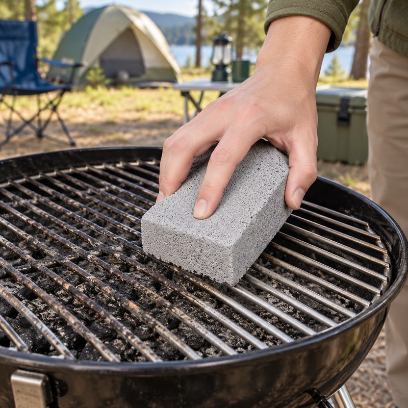 2pcs BBQ Grill Cleaning Stone Brick, Pumice Grill Cleaner for