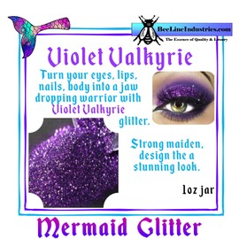 Mermaid Glitter Cosmetics Violet Valkyrie ~ Make-Up & Body Glitter 1oz jar