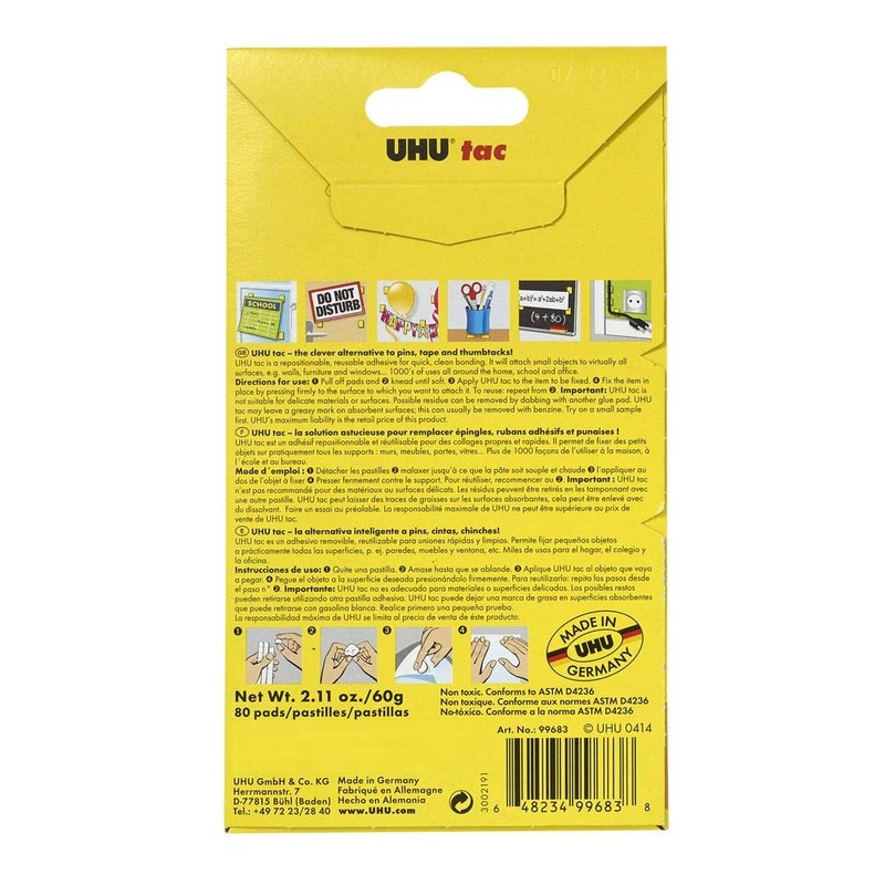 Uhu Tac Removable and Reusable Glue Pads for Fast &