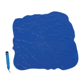 18x18in Concrete Stamps Mat Blue Concrete Seamless Cement Stamping Tools Polyurethane Brick Slate Stone Texture Stamping Pad with Edge Trimmer for Imprinting Concrete, Blue (18x18in)