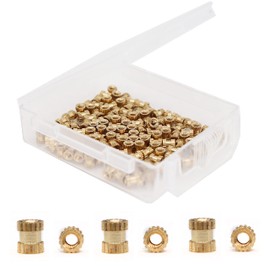 cSeao 120pcs M2x4x3.5mm(I.D x H x O.D) Female Press in Thread Brass Heat Set Inserts Embedment Nuts for 3D Printer Laptop Plastic