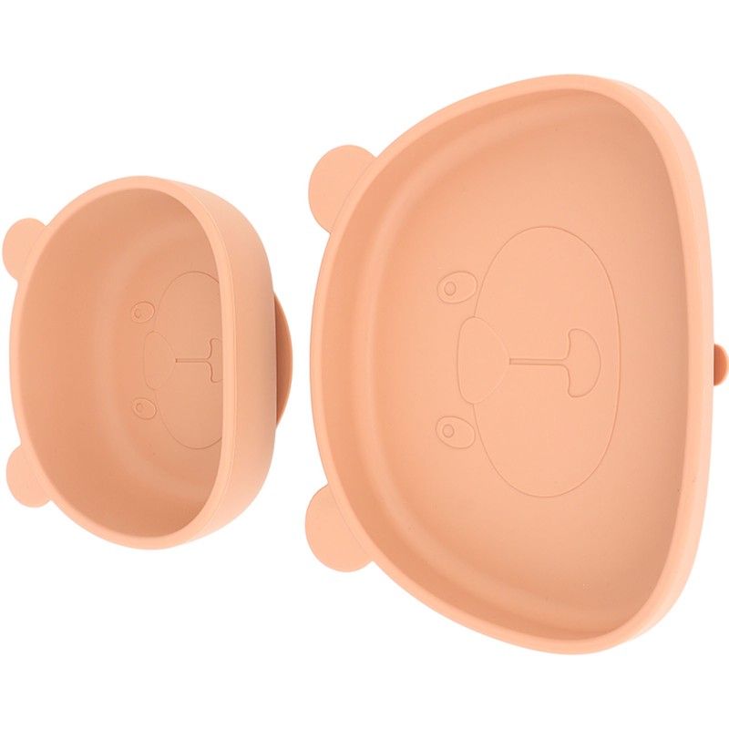 4pcs Children Plate Utensils Set Silicone Suction Bowls Set Toddler