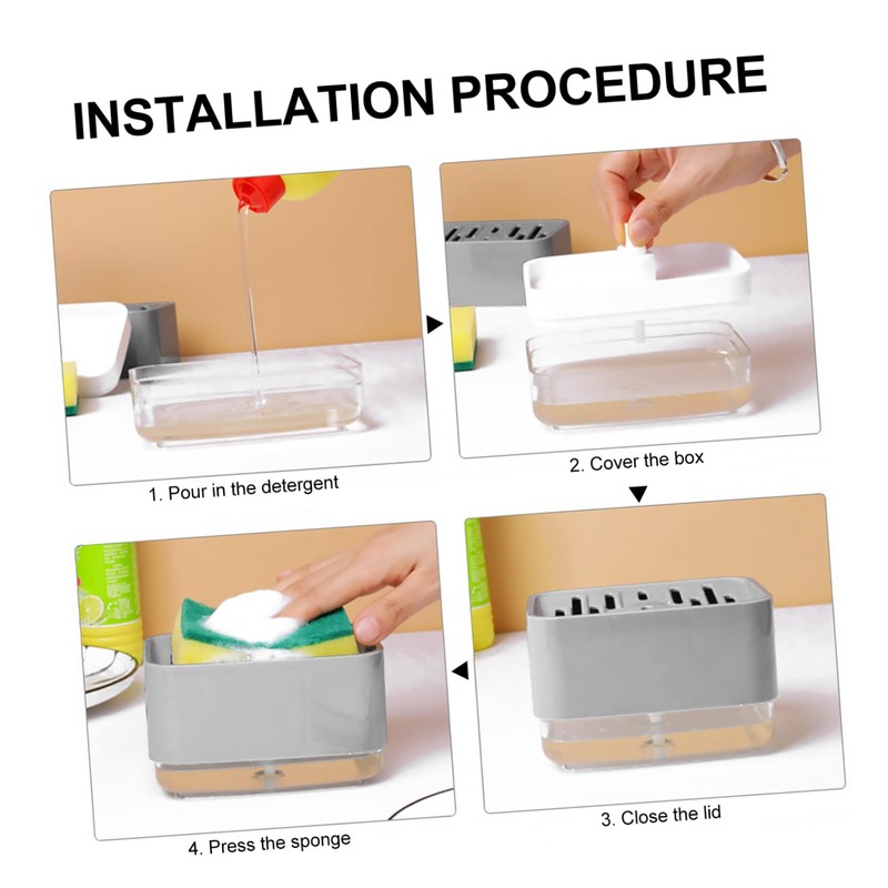 VICASKY 1 Set Dishwashing Soap Holder Press Soap Dispenser with