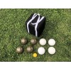 BuyBocceBalls Unique Bocce Sets - 107mm with Brown and White