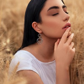 Sterling Silver Dangle Boho Earrings for Women Mixed Metal Vintage Hippie Jewelry Copper Circle Earrings for Bohemian Gift